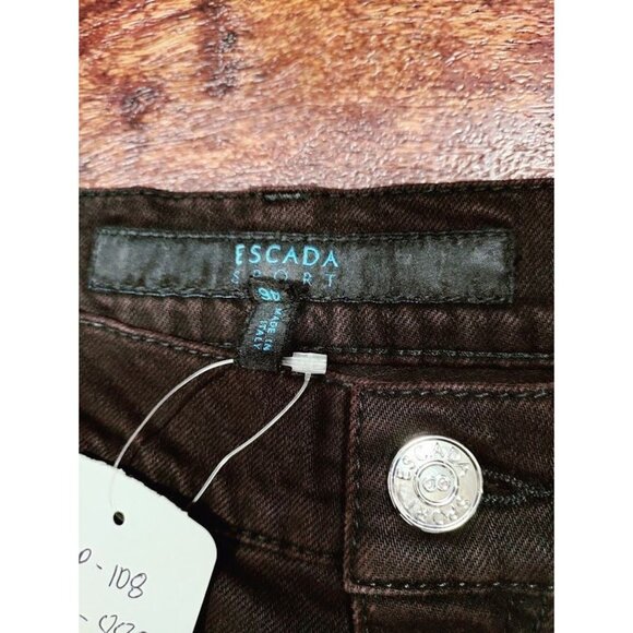 NWT Escada Sport Mid Rise Straight Leg Denim Jeans Deep Chocolate Brown Men's 36 - Picture 9 of 15